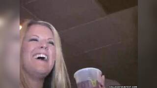 Filthy college cock slut sucking on cock