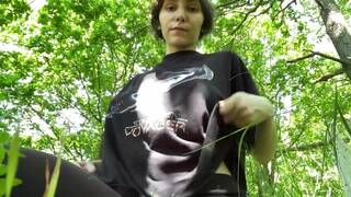 Mud-Covered Big Tits in Public BDSM Solo Webcam Show