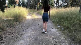 Public Sex in the Woods: Caught Masturbating and Giving a Blowjob