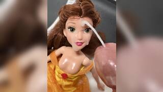 Disney Belle Beauty and the Beast Barbie precum facial cumshot