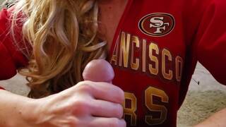 Blonde Big-Tits MILF's Super Bowl Surprise