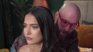 Addictive nude girl fitted with dick that makes her shiver