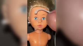 Smelly Secondhand store blue eyes pretty doll play sex precum and 2 cumshots Barbie