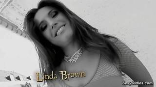 MILF Linda Murray in fishnet dress anal fucked by huge dick Nick Lang outdoors