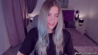 Tattooed Ukrainian teen SimaDark poses naked on solowebcam show