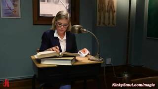 Man torments busty babes in a desert