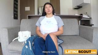 BBW Colombian pulls off an incredible titty fuck to convince scout to sign her