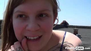 TATTOOED AMATEUR WITH BIG ASS AND TITS IN A SOLO BDSM VIDEO ON WEBCAM