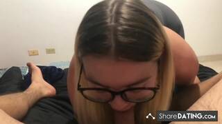 Big-Titted Blonde BBW Sucks and Strokes