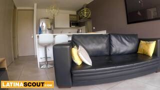 Horny hung agent massages hot babe and convinces her to give him a blowjob