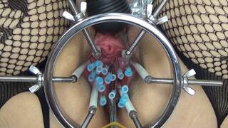 Extreme German BDSM Needles inner Pussy Cervix and Tits