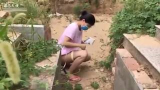 Chinese Girl outdoor exhibitionism BDSM Training 68