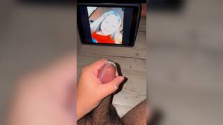 me jerking off and apply lube to my cock <333