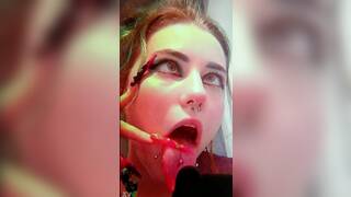 tiktok ahegao teen cum tribute