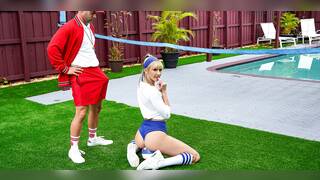 Volleyball hottie craves for trainers dick