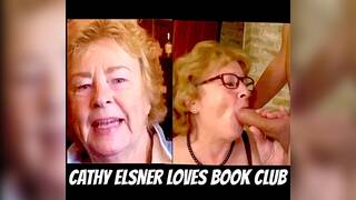 Cathy Cocksucker Dirty Slut Granny Sucking off a Man friends Cock After Evening Book