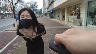 Chinese Girl outdoor exhibitionism BDSM Training 79
