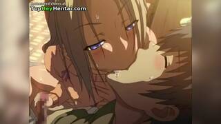 Lovely busty babe gets face cumshot