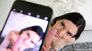 Small tits stepsister sucks stepbros cock to make ex jealous