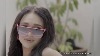 Shaved pussy of Lumi Ray licked and fucked by big dick Jay Romero