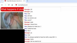 Cute blonde teen chatting with a stranger