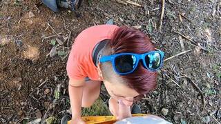 Quick BJ at Abandoned House: Amateur Couple's Cumshot Adventure