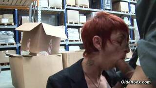 Mature redhead lady Katy Morlait anal ucked by big dick in condom