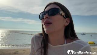 Beach Brunette Babe Gets Her Pussy Pounded in My Hotel Suite