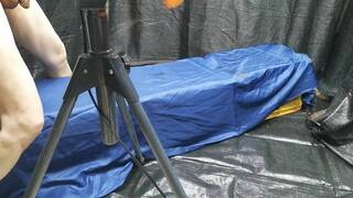 Getting whipped in the butt by a large fan