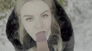 18 year old teen is fucked in the forest in the snow