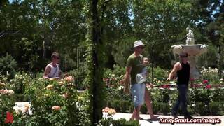 Blonde Selvaggia loves public nudity and bondage and double penetration