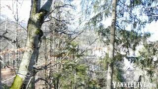 German Blonde Teen's Forest Blowjob