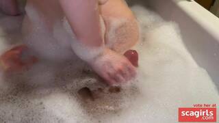 Big Cock Blowjob and Cumshot on Tits in the Shower