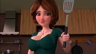 ▸ MILF Aunt Cass Gets Fucked and Creampied in Loud Toon Kitchen Session