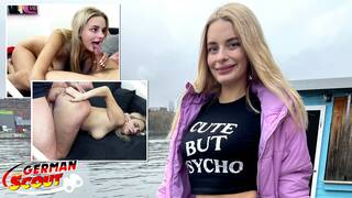 GERMAN SCOUT - Big natural Saggy Tits Nurse Naomi Love talk to Pick Up Casting Fuck