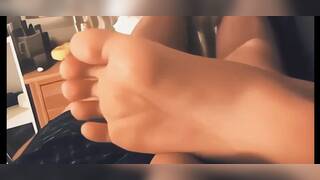 Footjob edging korean