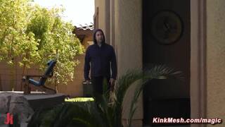 Tommy Pistol sneaks in and ties and rough fucks thief Katie Kush