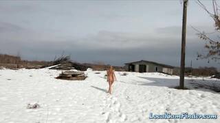 Blonde Russian Girl's Public Solo Show