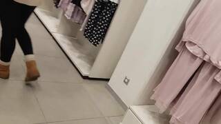 Blonde Teen's Public Undressing in a Store - Amateur Solo Webcam Show