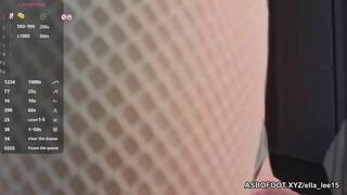 Beautiful pussy between my long stocking legs