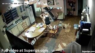 IPCAM – Brazilian MILF wife fucks in the kitchen