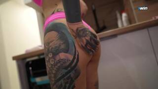 Housemaid gets immense facial cum shot after ass-fuck fuckfest - outstanding