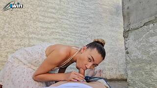 Anal creampie on street, super hot bitch ride extreme!