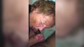 78yo wife sucks black friends cock and licks his precum