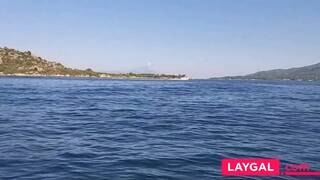 Public Flashing: Butt Plug & Pussy Exposed for Yachts & Fishermen