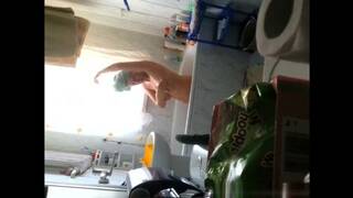 Peeking at my bathing stepmother