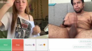 Hot omegle big ass slut helps me cum