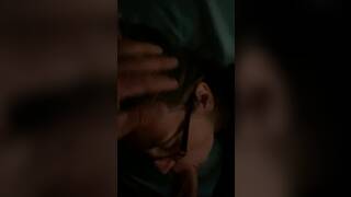 Blonde Girl With Glasses Sucking Cock And Eating Cum