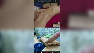 Hot skinny teen cums with me on chat