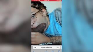 Black Couple Big Cock Blowjob